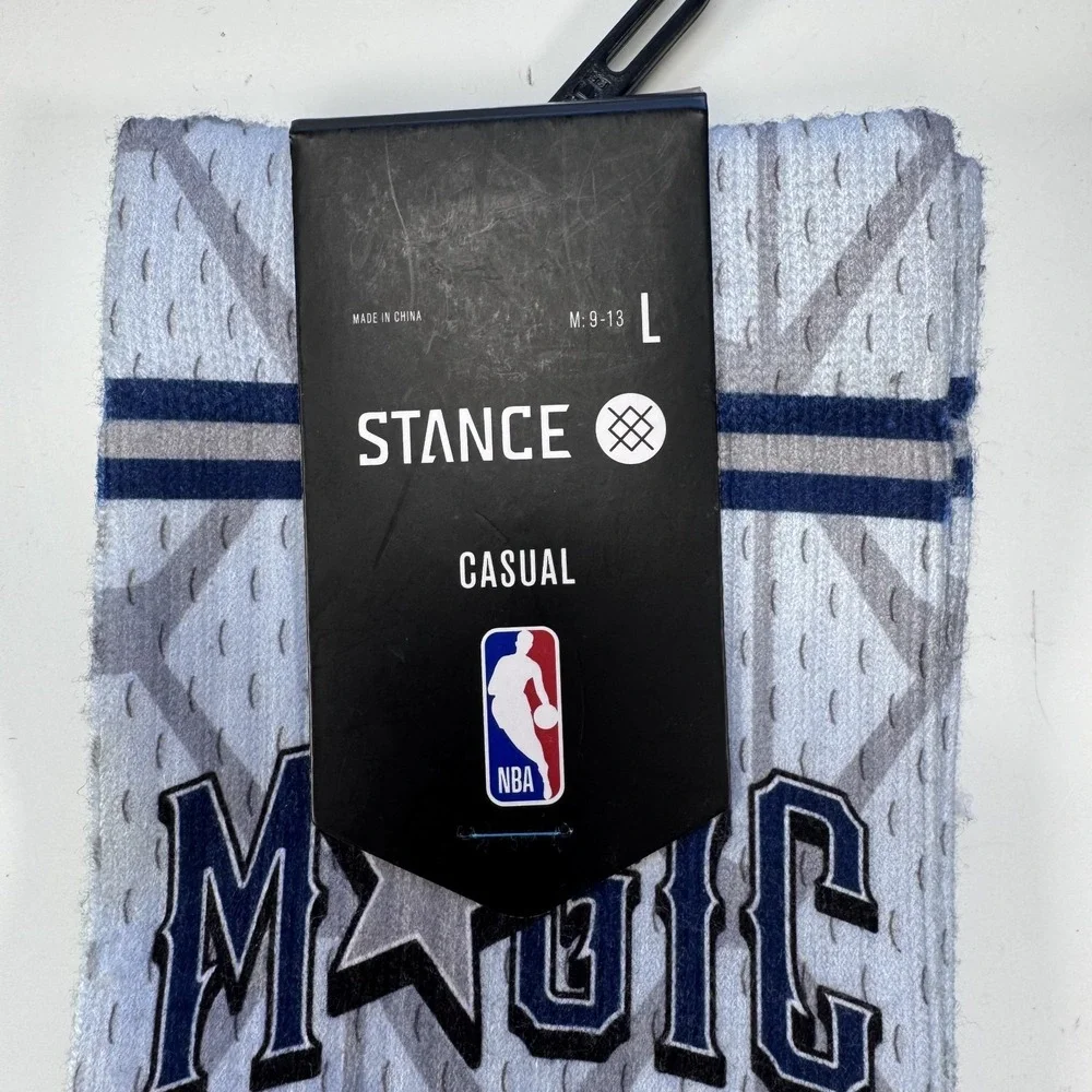 STANCE NBA Orlando Magic Crew Socks Casual Kingdom Rise Gray Black Mens Large